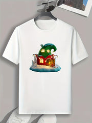 Creative House Print Men's Graphic T-shirt for Summer