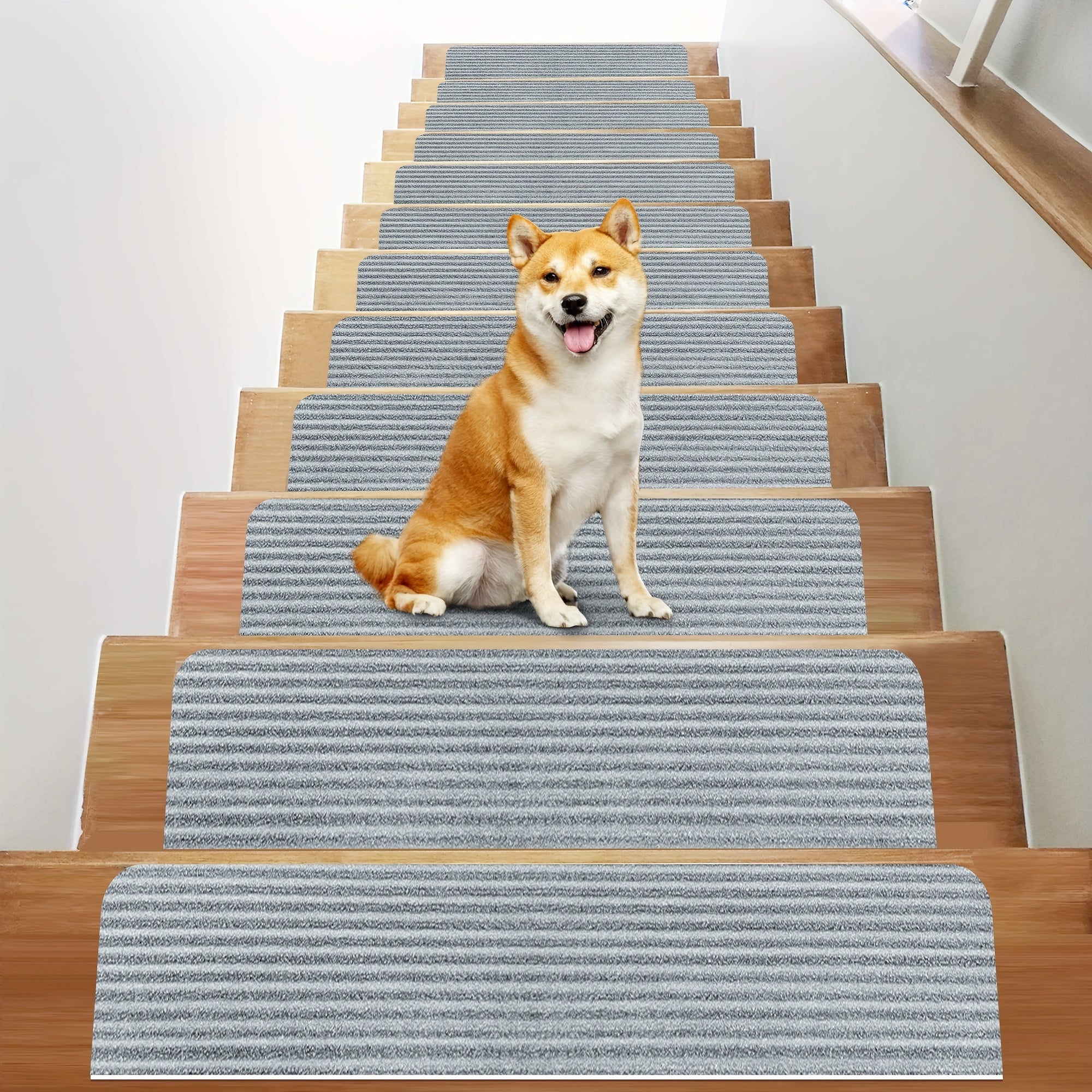 8/15pcs Non-Slip Carpet Stair Mats Machine Washable Rugs Polyester Home Decor