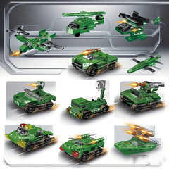 Military Building Blocks Set - Helicopters, Tanks - 10 in 1 Toy
