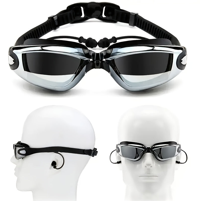 Adult Myopia Swimming Goggles Earplug Professional Pool Glasses Anti Fog Men Wom