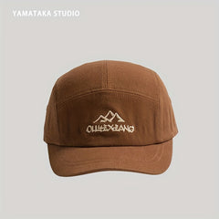 Brown Cotton Adjustable Mens Peaked Cap for Outdoor Activities