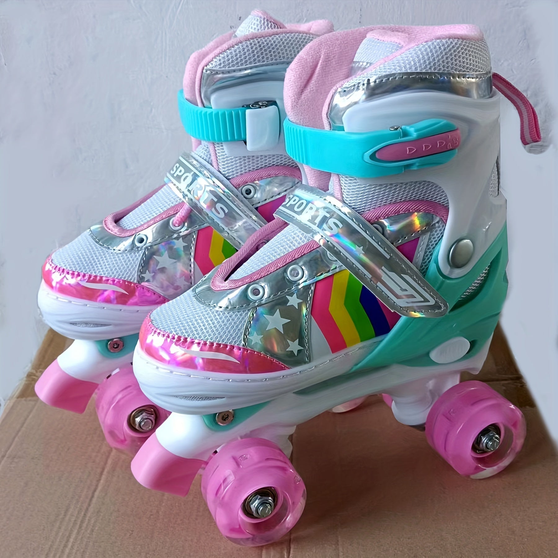 Adjustable Roller Skates for Girls Boys Kids with Light Up Wheels