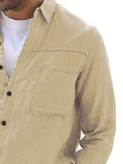 Men's Long Sleeve Button-Up Shirt for Business Occasions