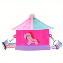 Kids Silicone Coin Purse House Shape Shoulder Bag