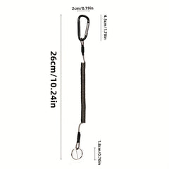 10pcs Coiled Lanyard Spring Coil Cord Keychain Fishing Rod Tool Retractable