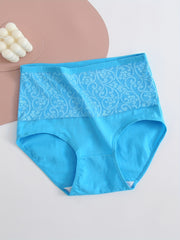 3pcs Jacquard Comfort Briefs High Waist Tummy Control Panties
