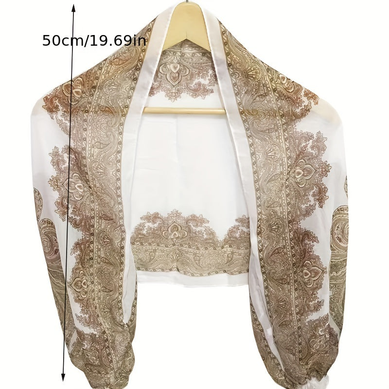 Paisley Print Chiffon Shawl Sunscreen Cape UV Protection Wrap