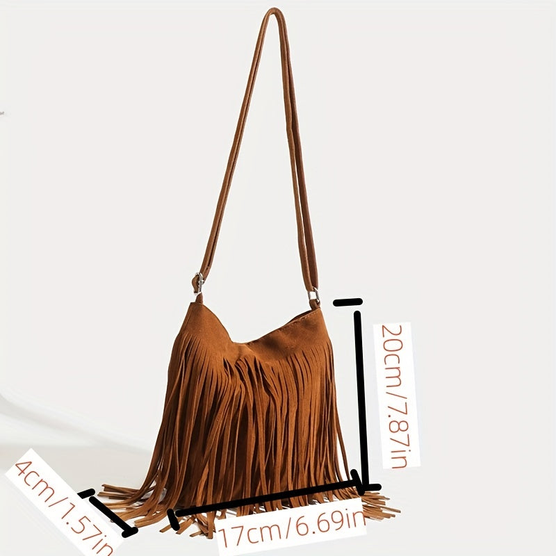 Vintage Tassel Fringe Crossbody Bag Ethnic Style Shoulder Bag