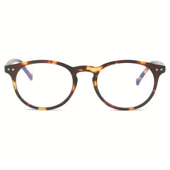 Men's Round Rivet Clear Reading Glasses Spring Leg Presbyopic Frame