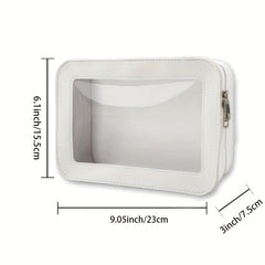 Makeup Case Waterproof PU Transparent Cosmetic Toiletry Bag