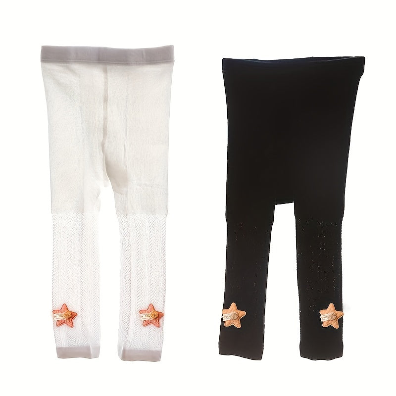 2pcs Cartoon Pattern Leggings for Baby Girls