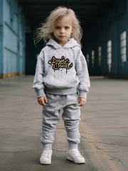OERYUI Letter Print Hoodies Jogger Set Girls Boys Spring Fall Christmas Gift