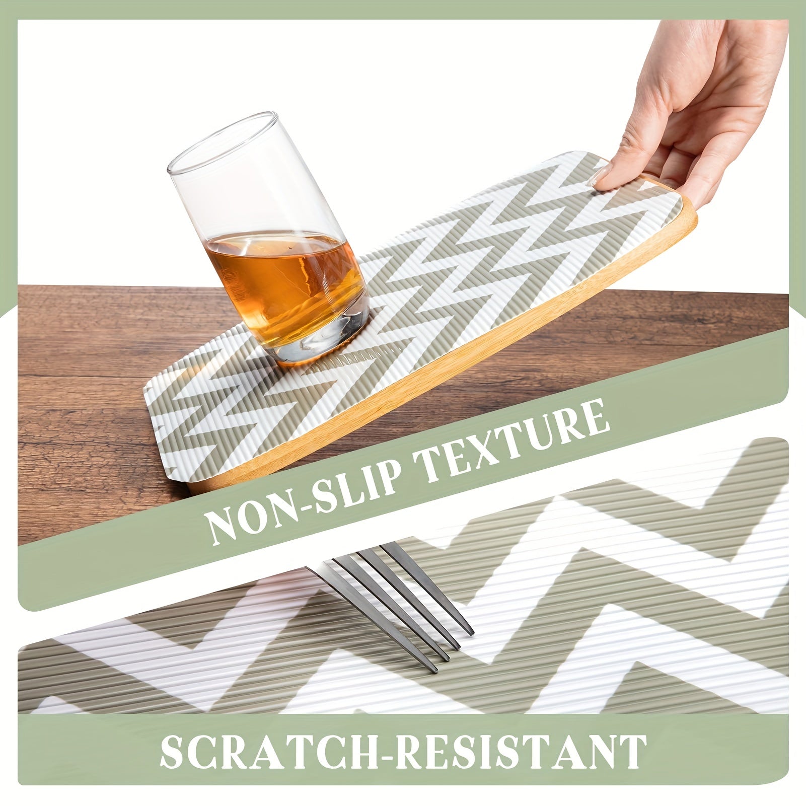 Brown & Striped Drawer Mat Shelf Liners - Cabinet & Drawer Liner Roll