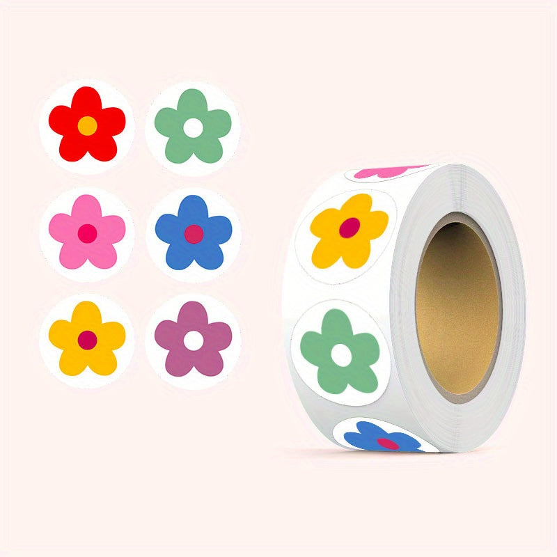 500pcs Little Red Flower Sticker Roll Self Adhesive 2 1 0inch