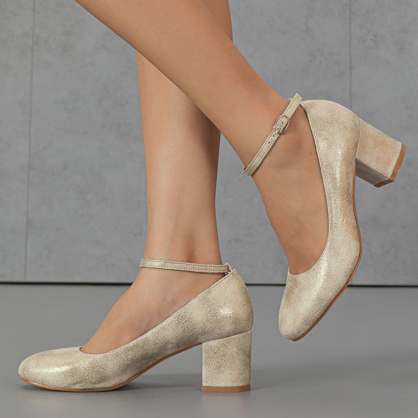 Chunky High Heels Ankle Strap Pumps Women's Footwear