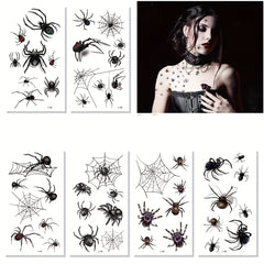 3D Spider Web Stickers - Halloween Spider Tattoo