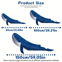 Large Shark Plush Doll Marine Themed Decorative Pillow Soft Toy