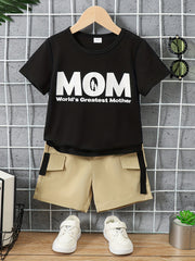 Boys Mom World's Best Mother T-shirt & Shorts Set