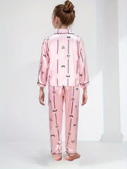 Girls Long Sleeve Pajama Set with Print