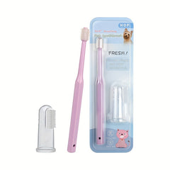Pet Toothbrush Set for Cat Dog Oral Cleaning with Finger Cover