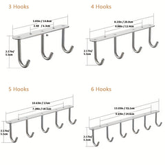 Under Cabinet Hanging Hooks for Cups and Glasses Storage