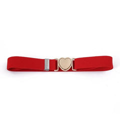 Kids Colorful Elastic Stretch Belts w/ Heart Shape Buckle