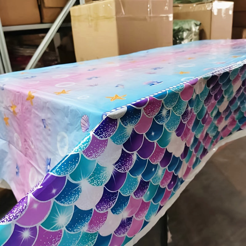 Mermaids Tablecloth Under The Sea Plastic Table Cover