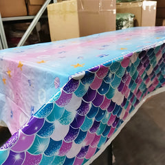 Mermaids Tablecloth Under The Sea Plastic Table Cover