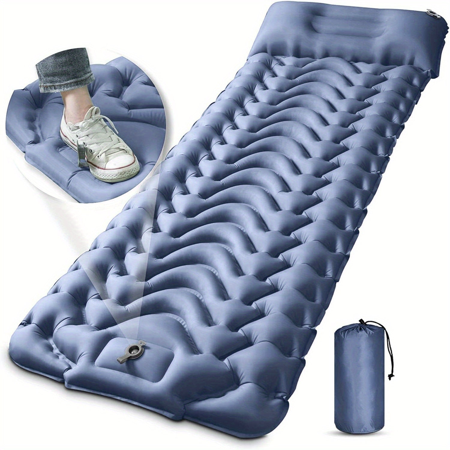 Inflatable Camping Sleeping Pad with Pillow