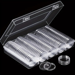 100pcs Coin Storage box 30mm Round Plastic Holder Organizer for Coin Collection