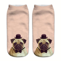 3D Dog Pattern Comfy Low Cut Socks Women's Stockings Hosiery