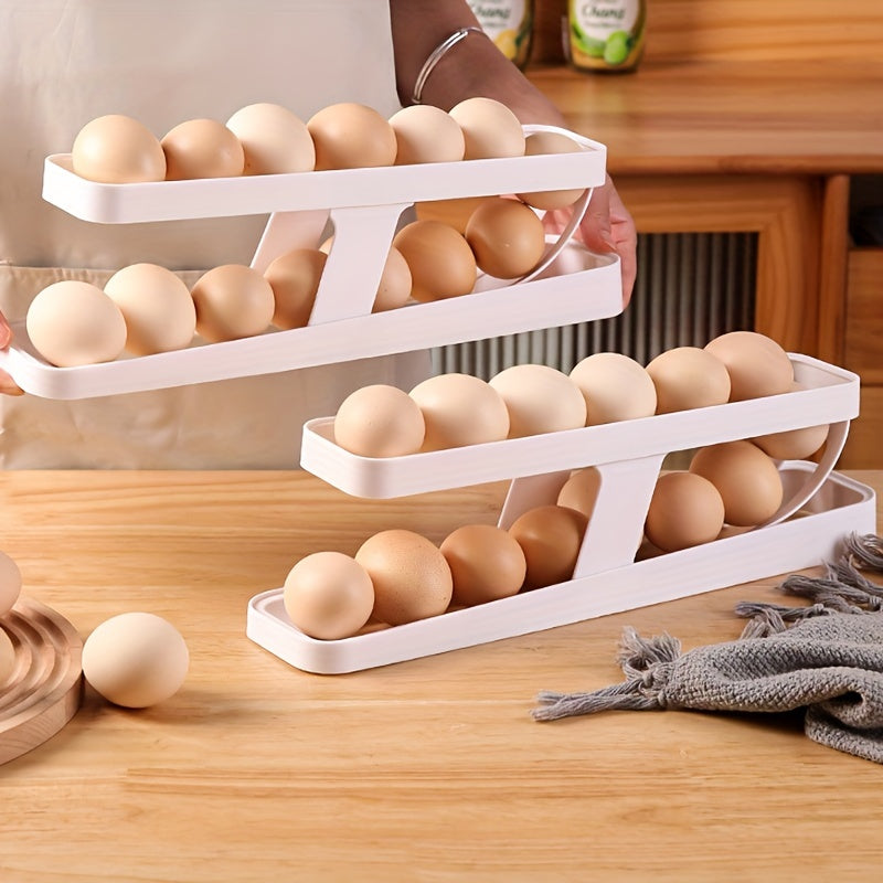 Double Layer Egg Storage Box Refrigerator Side Door Rack