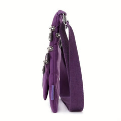 Casual Solid Crossbody Bag Zipper Pockets Bag
