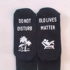 Men's Novelty Non Slip Bottom Rubber Graphic Crew Socks For Autumn Winter