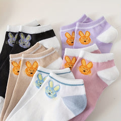 10 Pairs Bunny Print Ankle Socks Women's Stockings