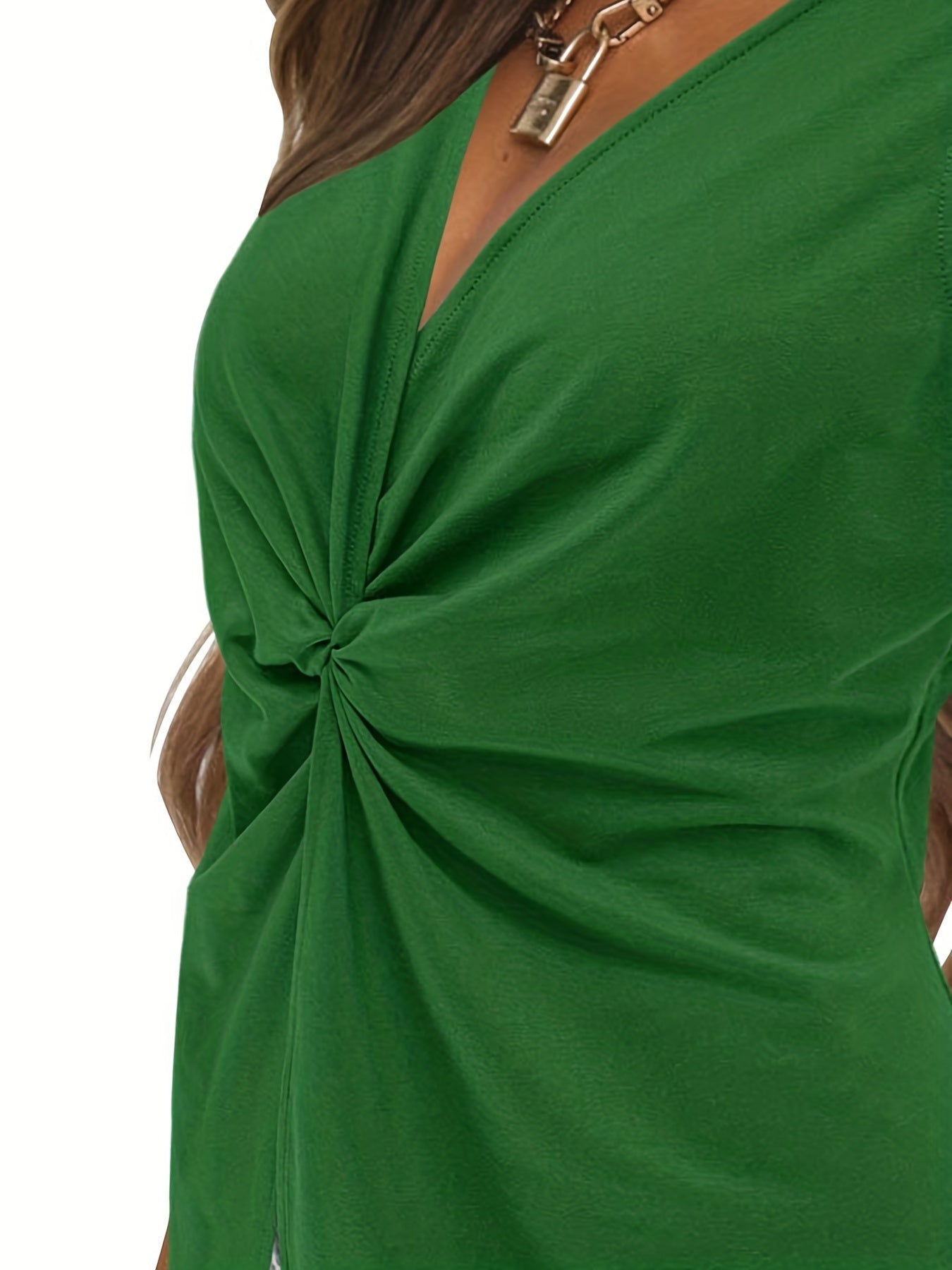 Twist Front Tank Top Casual V Neck Summer Sleeveless Top