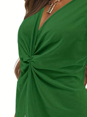 Twist Front Tank Top Casual V Neck Summer Sleeveless Top