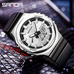 Sanda Boy's Metal Sports Watch Glow Functional Gift