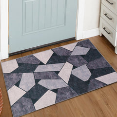 Grey Boho Tribal Area Rug Vintage Distressed Small Entrance Rug