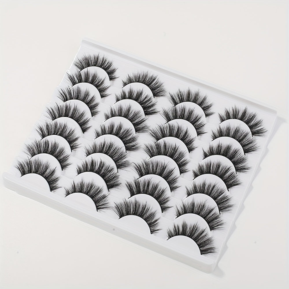 14 Pairs Wispy Cat Eye False Eyelashes Natural Faux Mink Lashes Multipack