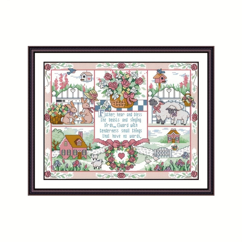 Christmas Cross Stitch 14CT God's Gift Cartoon DIY