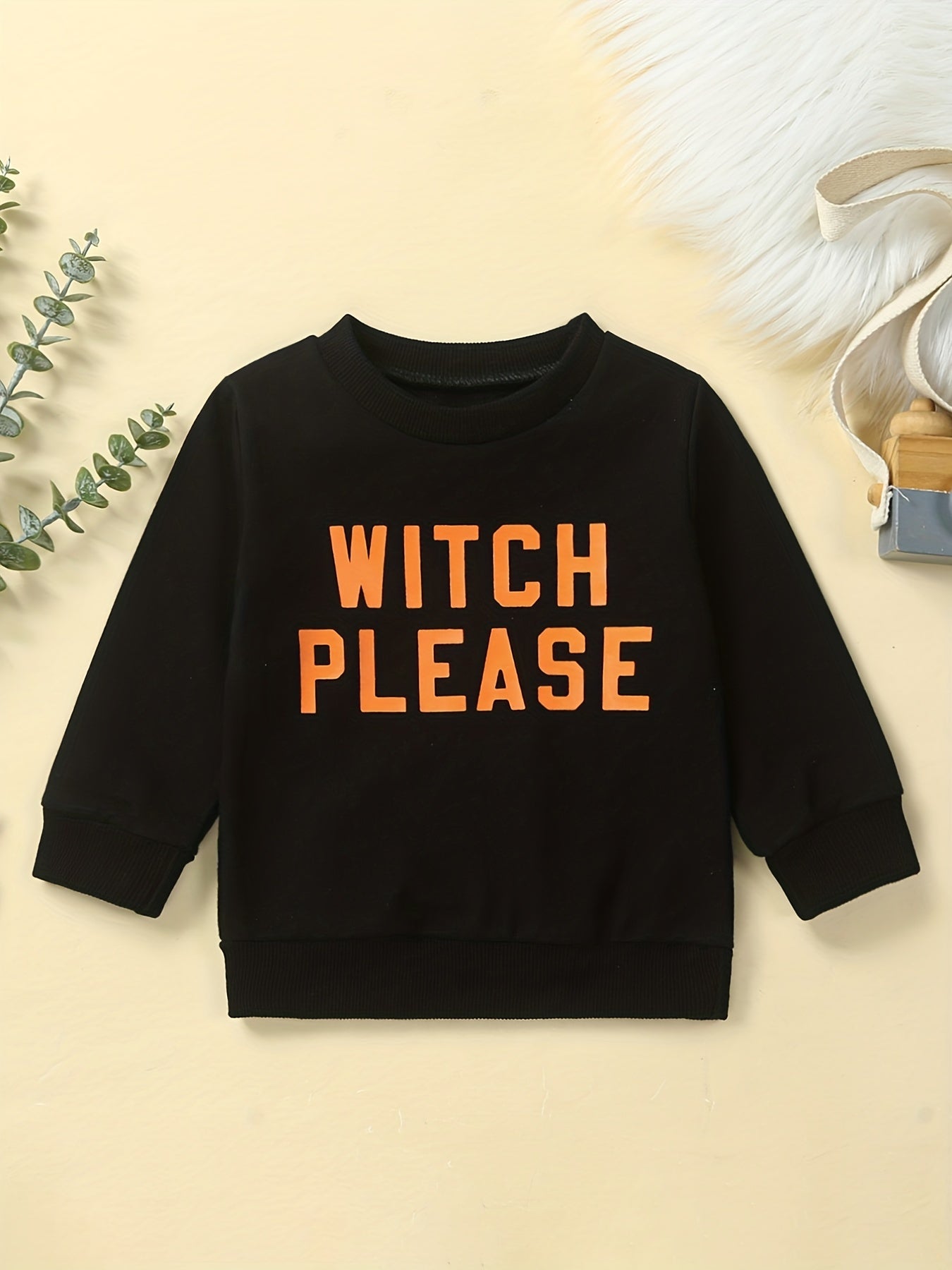 Baby Halloween WITCH Print Sweatshirt Long Sleeve Pullover Top