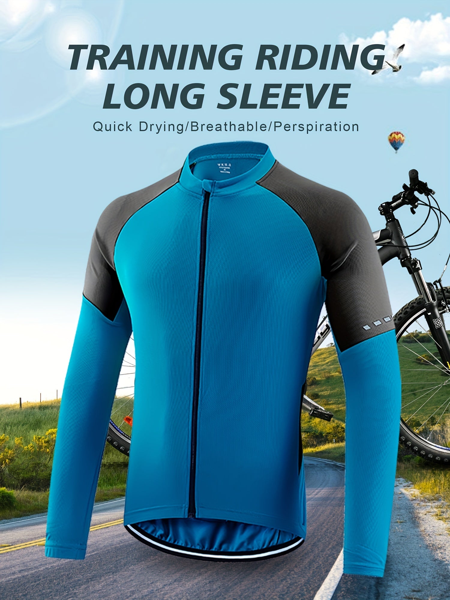 Men's Quick Drying Cycling Jersey w/ Zipper Pocket Slim Fit & Breathable