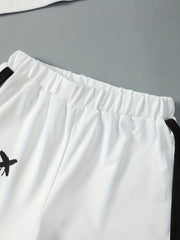 Boys Face Graphic Sleeveless Vest & Shorts Set