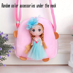Kids Doll Decor Crossbody Bag with Wide Strap