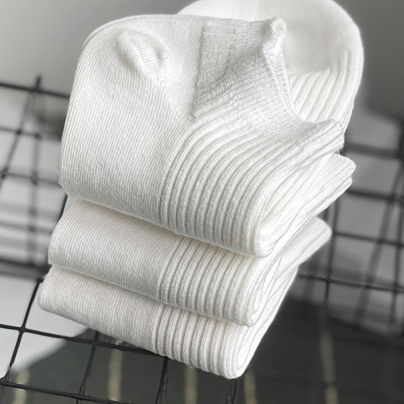 5 Pairs Women's Solid Comfy & Breathable All match Socks