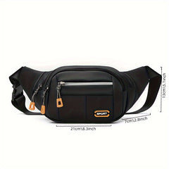 Solid Outdoor Sports Waist Bag Waterproof Nylon Single Shoulder Bag