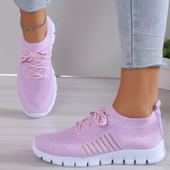 Breathable Flying Woven Shoes Non Slip Casual Sneakers