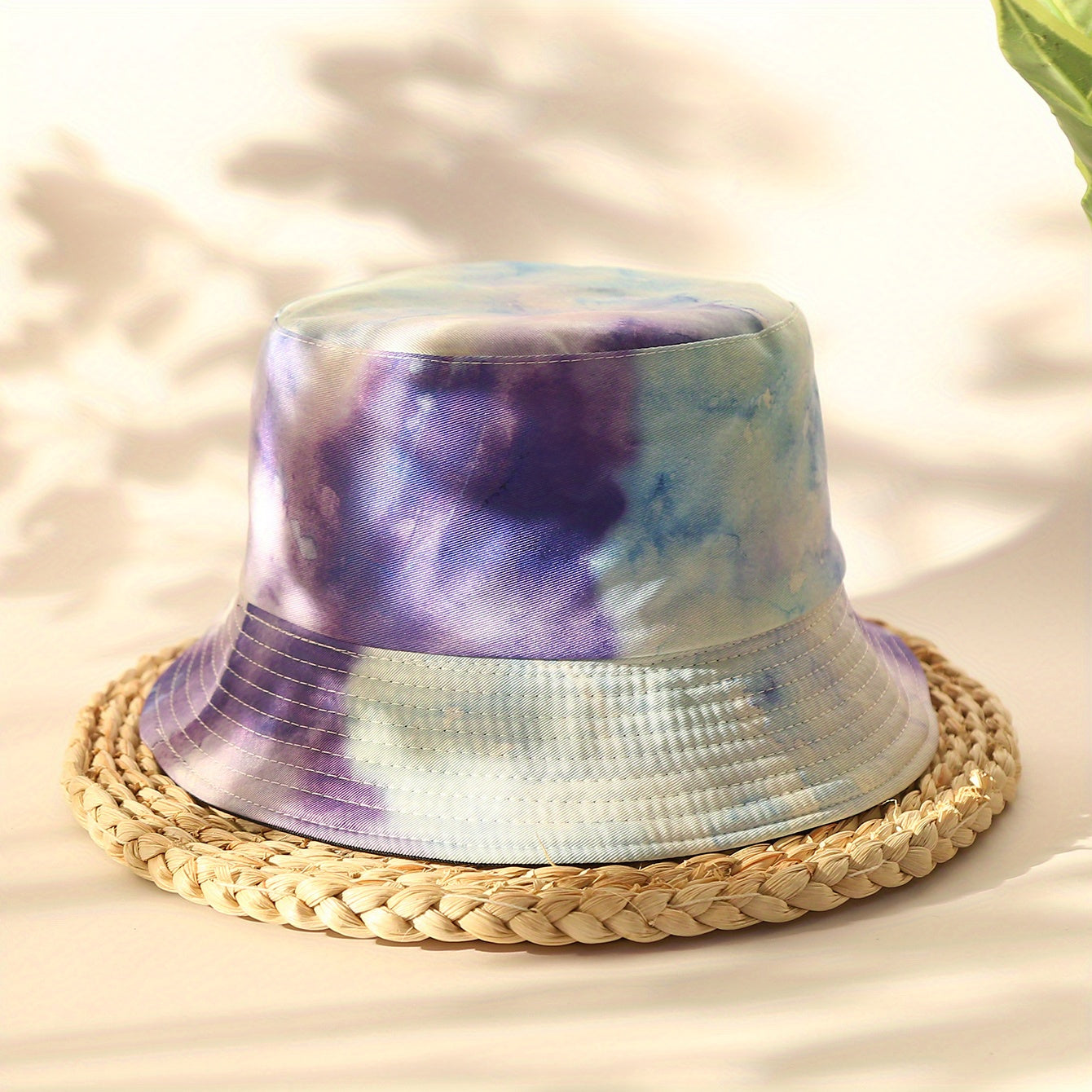 Tie Dye Print Bucket Hat Reversible Unisex Sun Hat Lightweight Hip Hop Fisherman