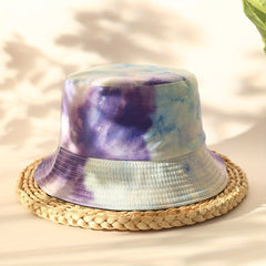 Tie Dye Print Bucket Hat Reversible Unisex Sun Hat Lightweight Hip Hop Fisherman